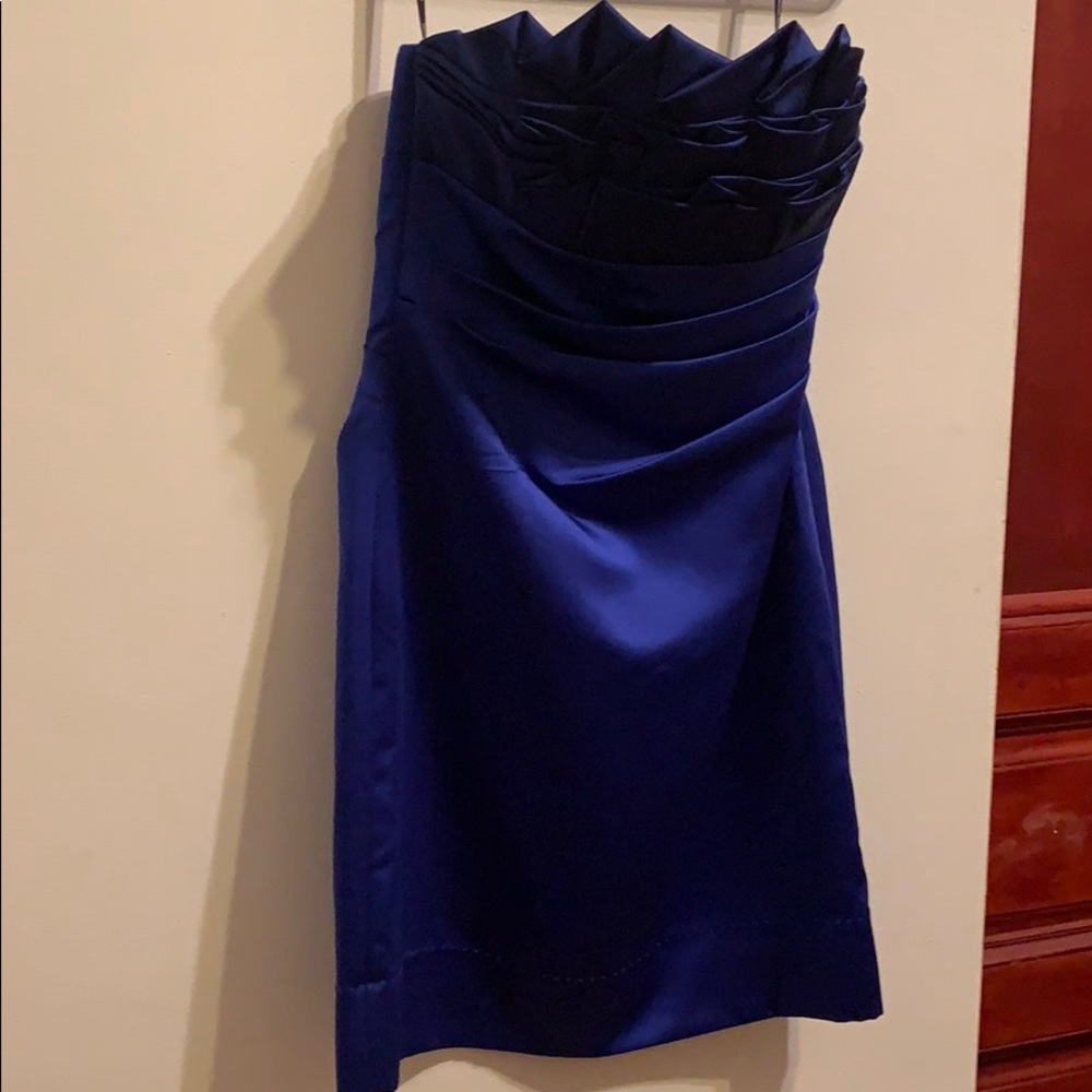 NWOT Phoebe Couture strapless blue dress 4